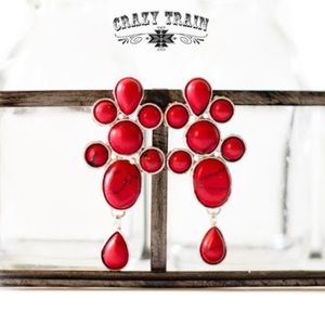 NWT! CrAzY TrAiN Viva Glam Red Stone Earrings ❤️